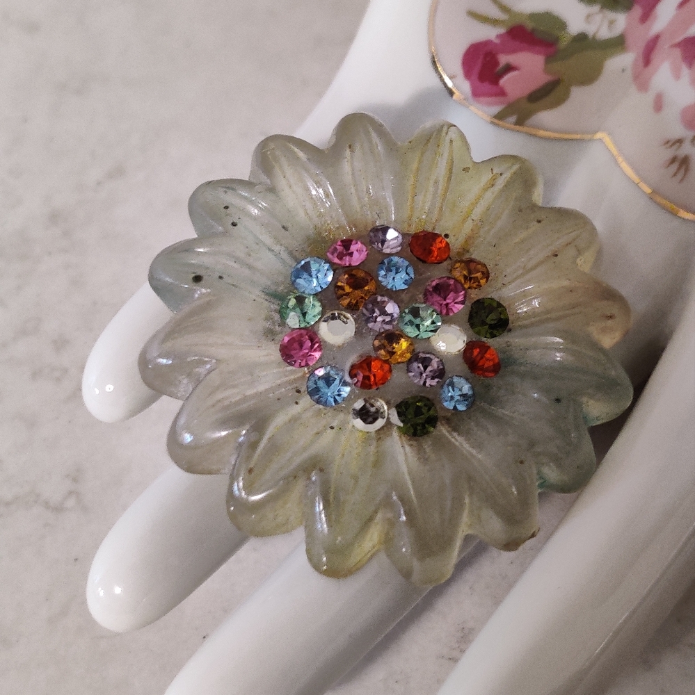 Jacky de G Paris Lucite Flower Brooch